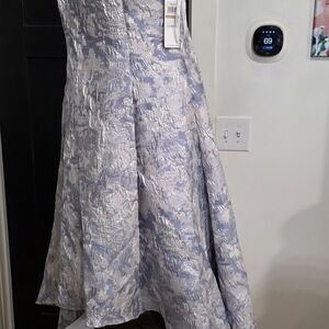 Calvin Klein Blue and Silver Textured Dress